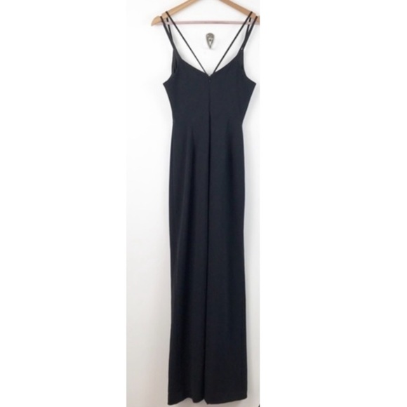 Parker Black Aiden Stretch Crepe‎ Center-Slit Dress in Black Size 0 - Picture 5 of 13